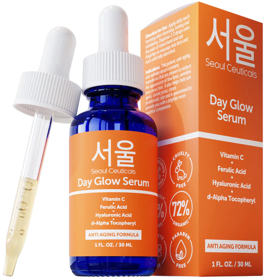 Seoul Ceuticals Korean Skin Care 20% Vitamin C Hyaluronic Acid Serum + CE Ferulic Acid