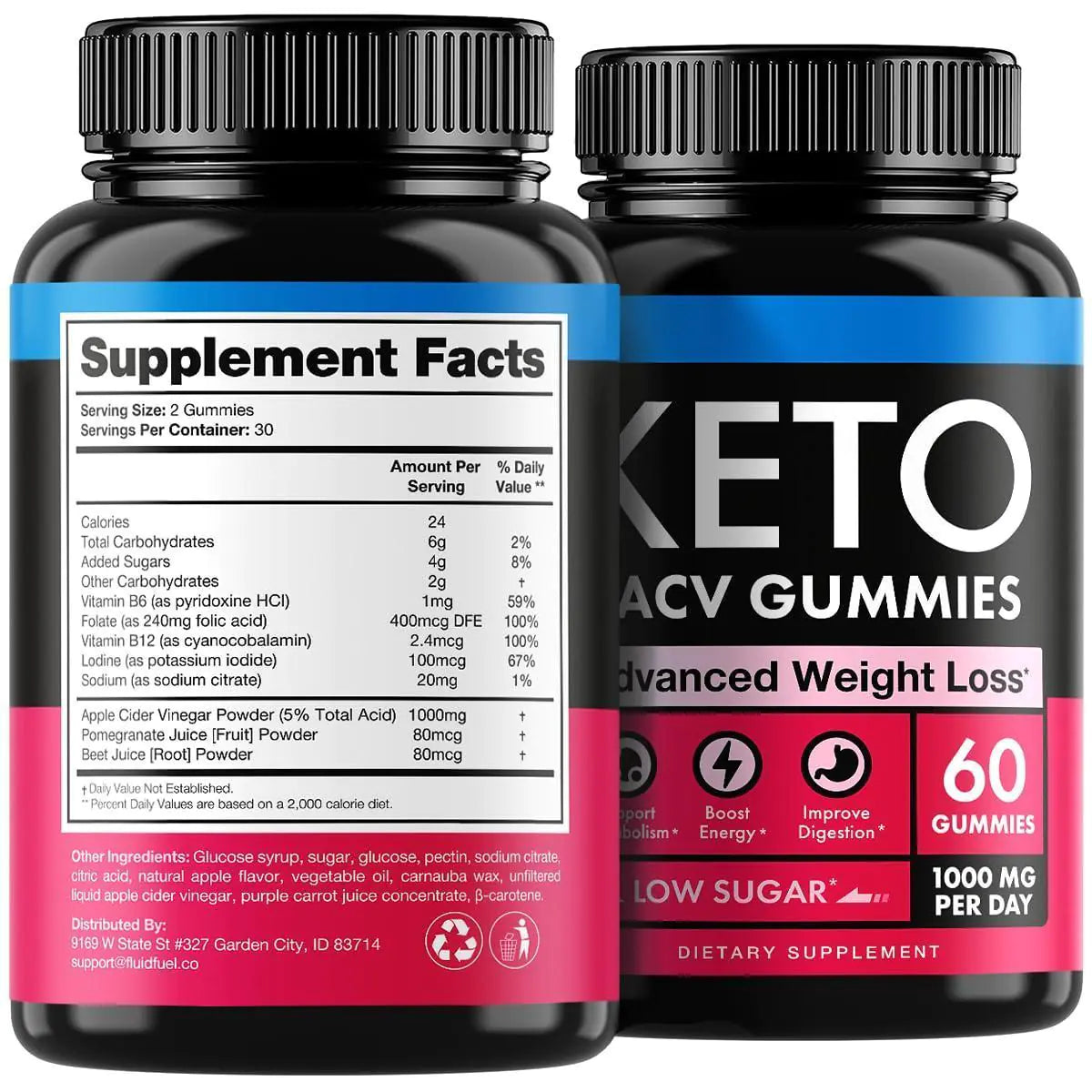 Keto Apple Cider Vinegar Gummies 1000mg , ACV Keto Gummies 60 pcs