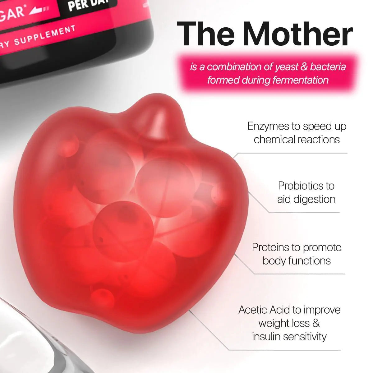 Keto Apple Cider Vinegar Gummies 1000mg , ACV Keto Gummies 60 pcs