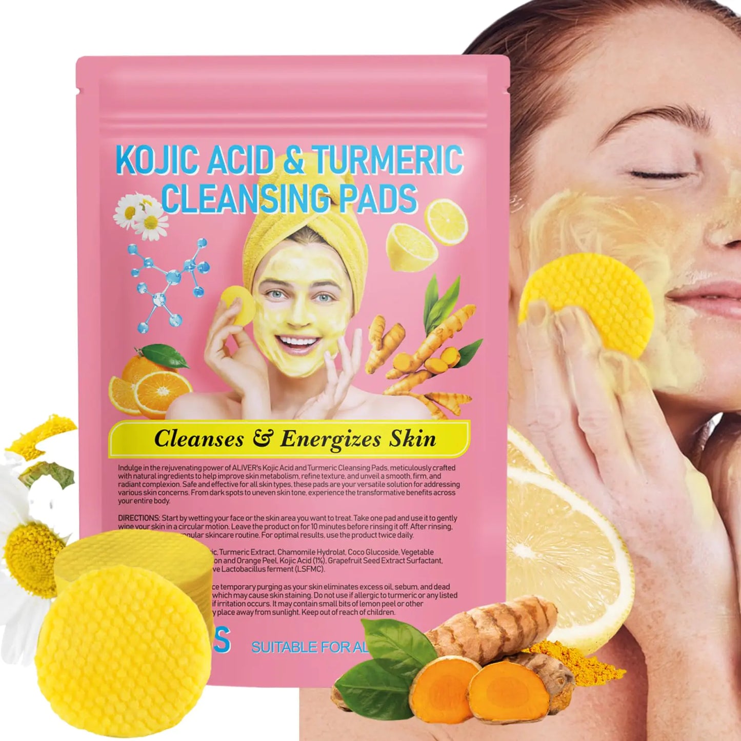 Kojic Acid and Turmeric Cleansing Pads - 40 Units