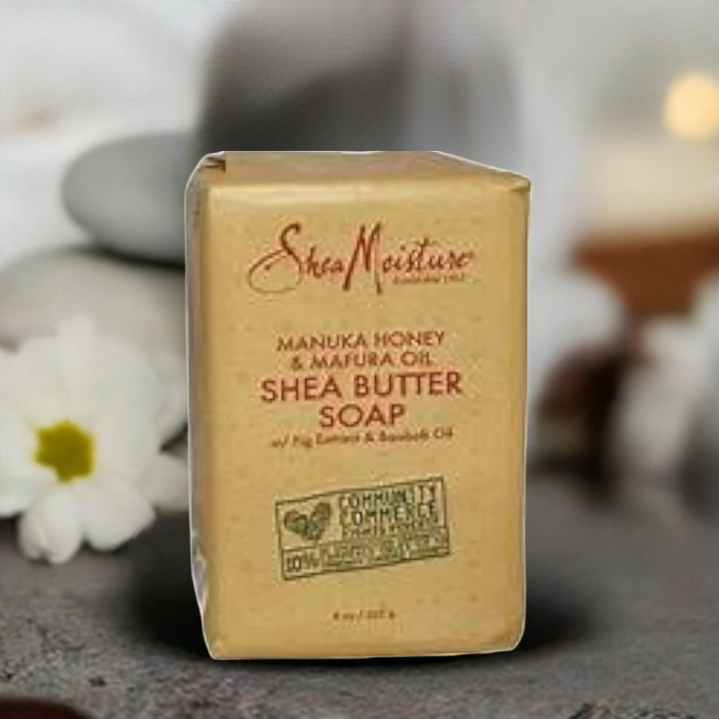 SheaMoisture Shea Butter Soap Manuka Honey And Mafura Oil Bar Soap for Dry Skin Body Soap Cleanser With Shea Butter 8oz