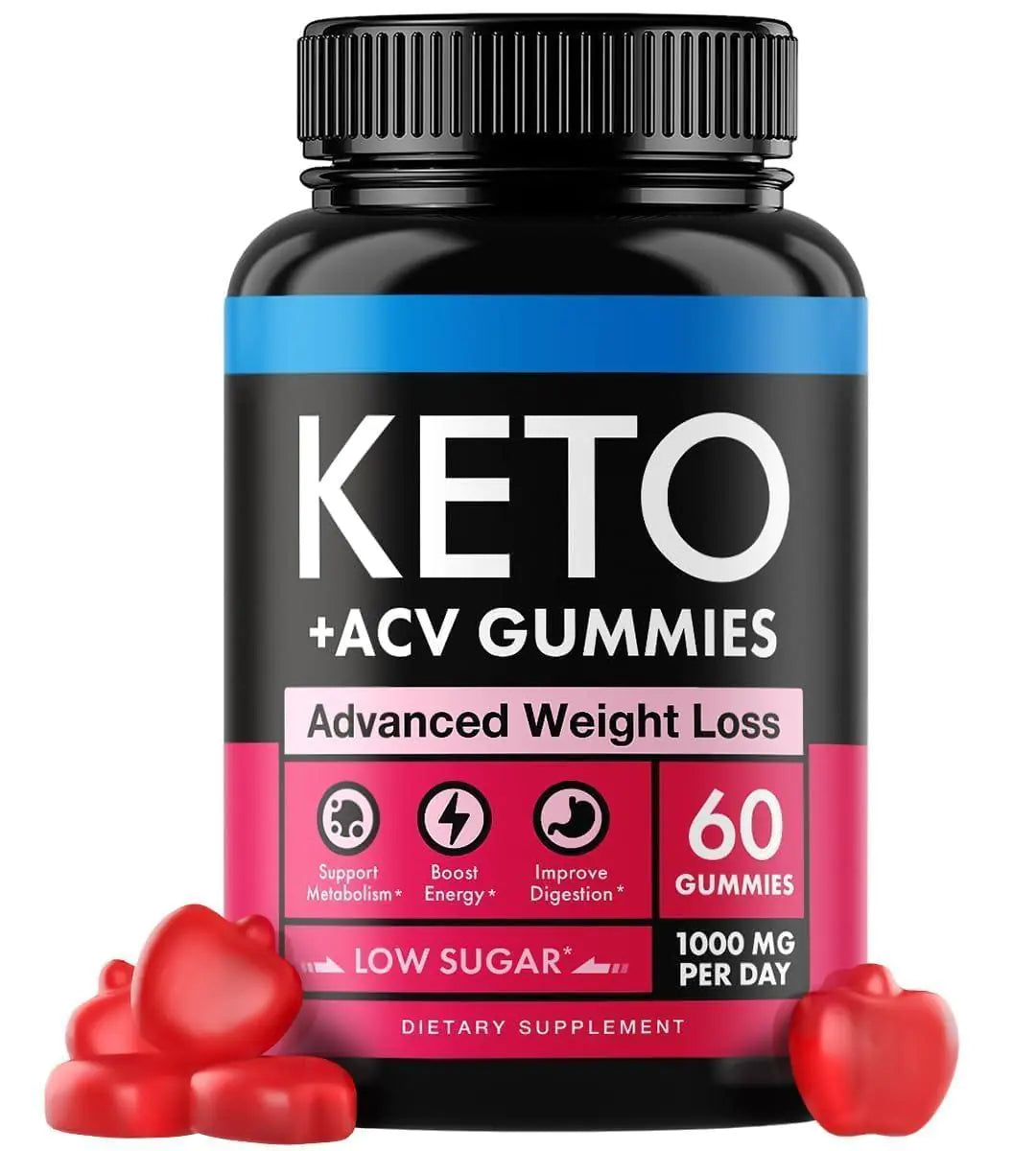 Keto Apple Cider Vinegar Gummies 1000mg , ACV Keto Gummies 60 pcs